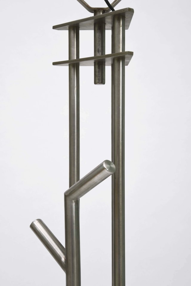 Magnousson's pair of floor lamps, detail of metal