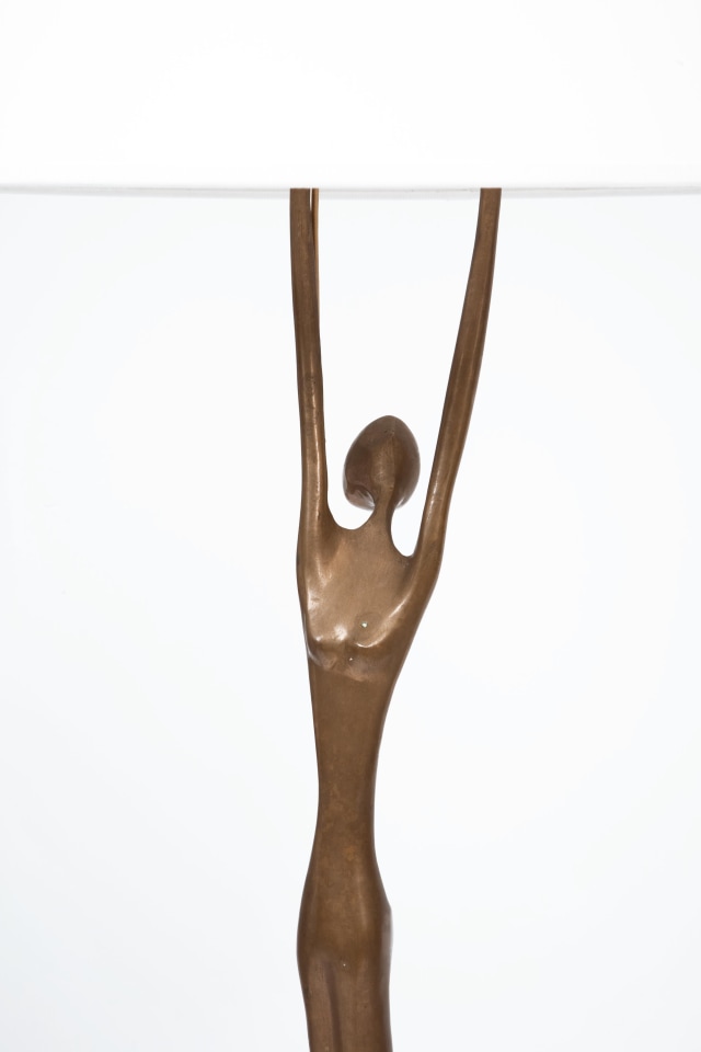 Felix Agostini's floor lamp bronze detail
