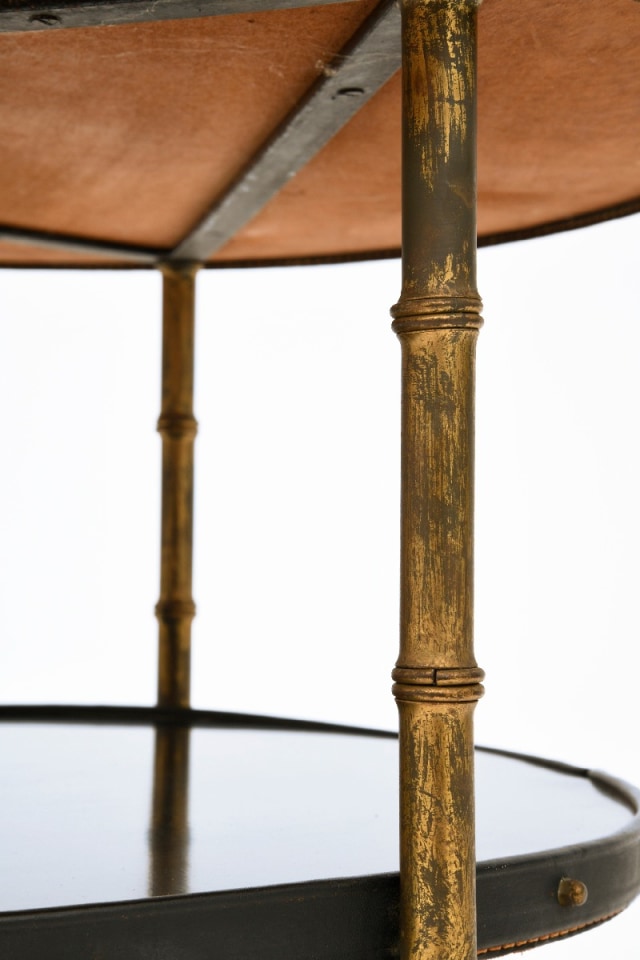 Jacques Adnet side table leg detail