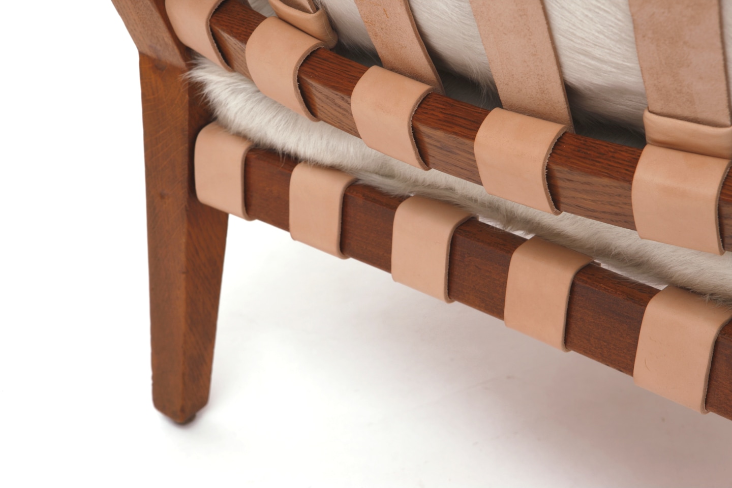 Jacques Adnet's armchair leg and back details