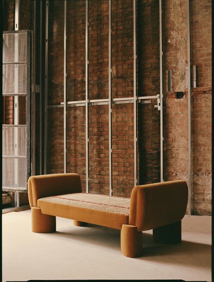 Studio Giancarlo Valle's tapestry daybed, full view