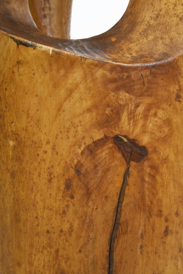 Paul de Ghellinck's wooden sculpture detailed view of wood