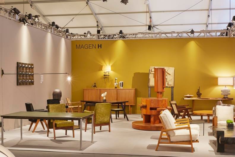 Magen H Gallery's booth at Design Miami, installation view of full booth from the side