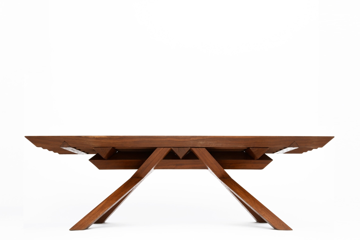 Dominique Zimbacca's unique sculptural table, full straight view from below