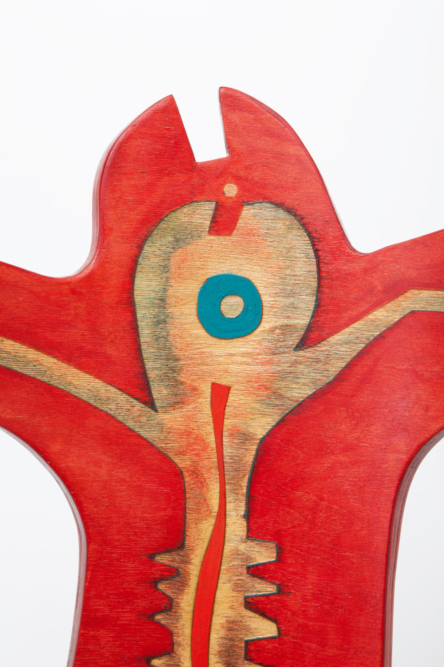 Terence Main's &quot;Red Twiddler&quot; chair, detailed view