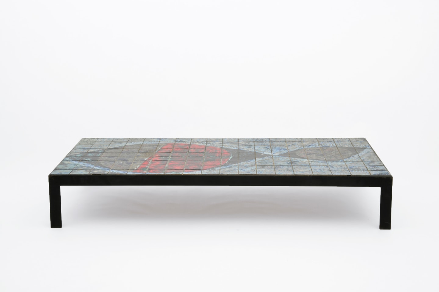 Baty's ceramic coffee table, full straight view