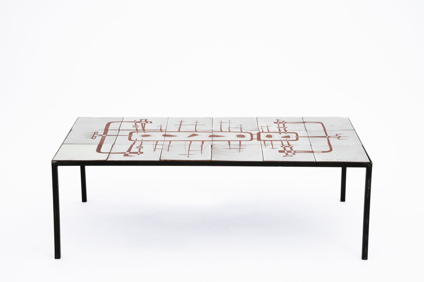 Jean Rivier's ceramic coffee table, full straight view from above