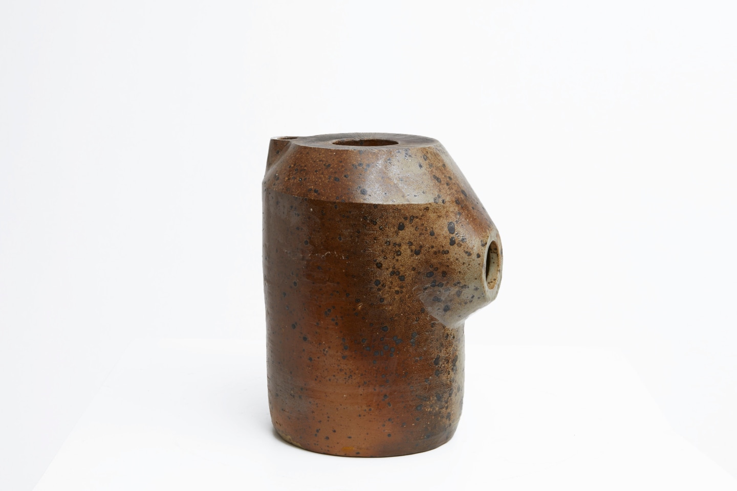 Yves Mohy's ceramic pitcher, full view from eye-level