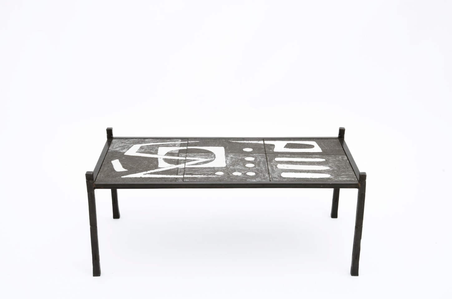 Robert and Jean Cloutier's ceramic coffee table straight view from above