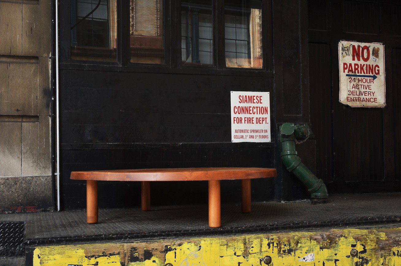 Pierre Chapo &quot;T02P&quot; coffee table installation view outside