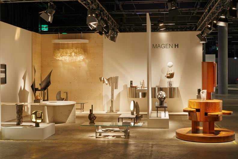 Magen H Gallery's booth at Design Miami/Basel, install view showing entire booth from the side
