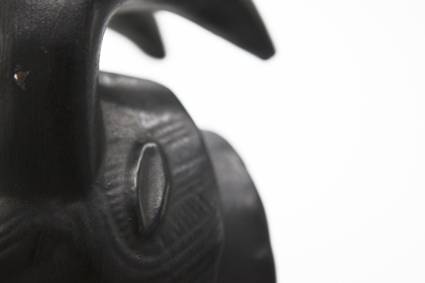 Roger Capron's ceramic mask detail of horns and top of mask