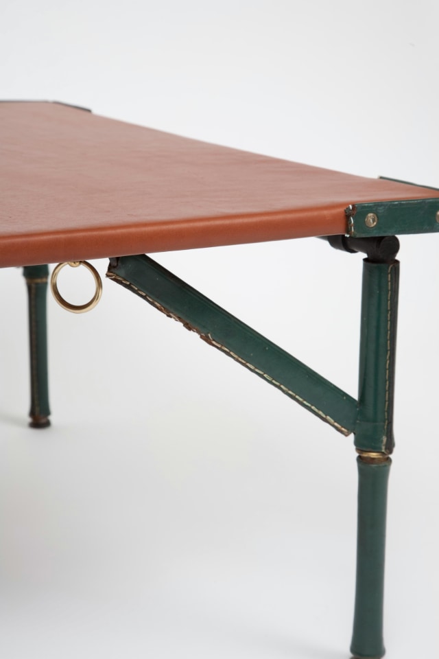 Jacques Adnet coffee table leg detail