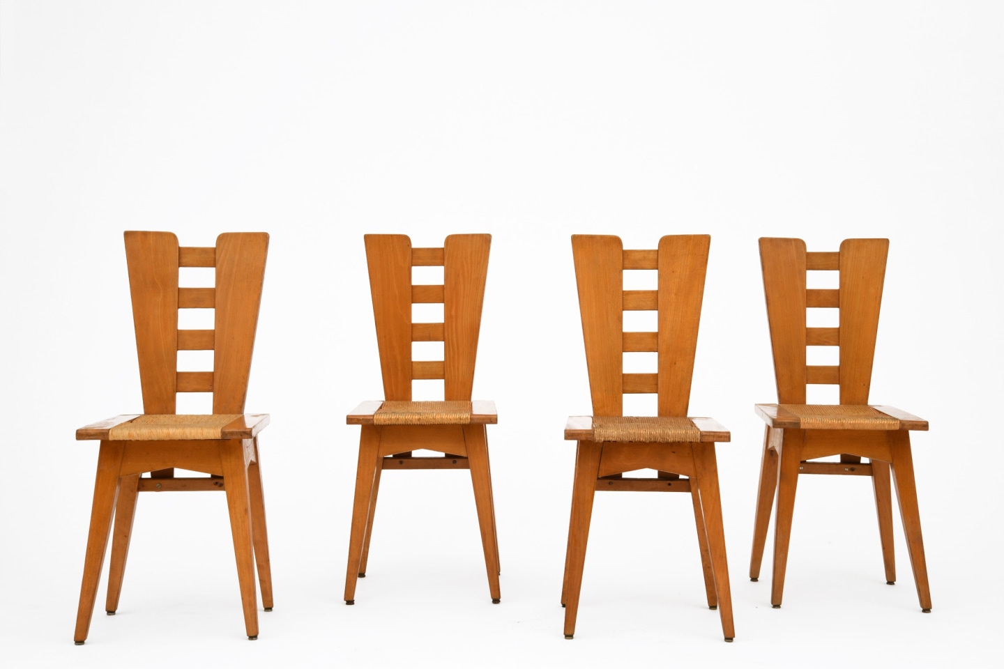 Henry Jacques Le M&ecirc;me's Set of 4 chairs, full straight view of all chairs