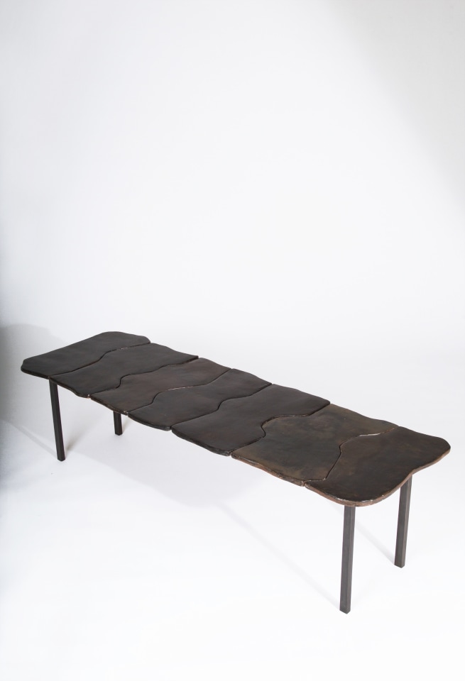 Annie Fourmanoir's ceramic coffee table diagonal view from above