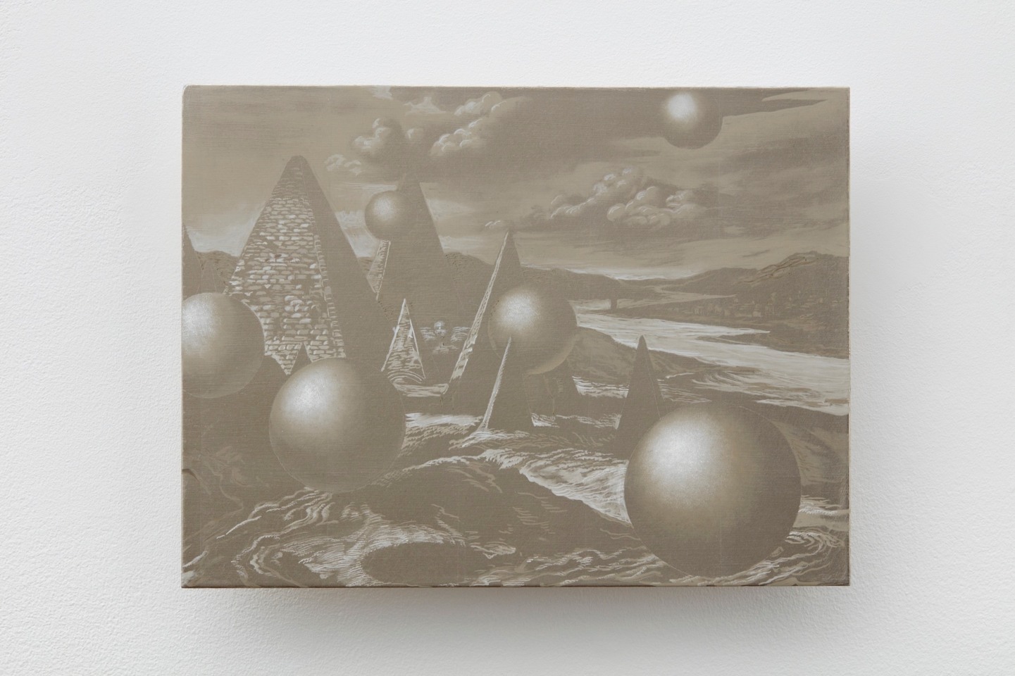 Studies into the Past the work is accompanied by a signed certificate of authenticity oil and palladium leaf on wood 11 13/16 x 15 3/4 x 1 9/16 inches (30 x 40 x 4 cm) (LG-P.19.1832)