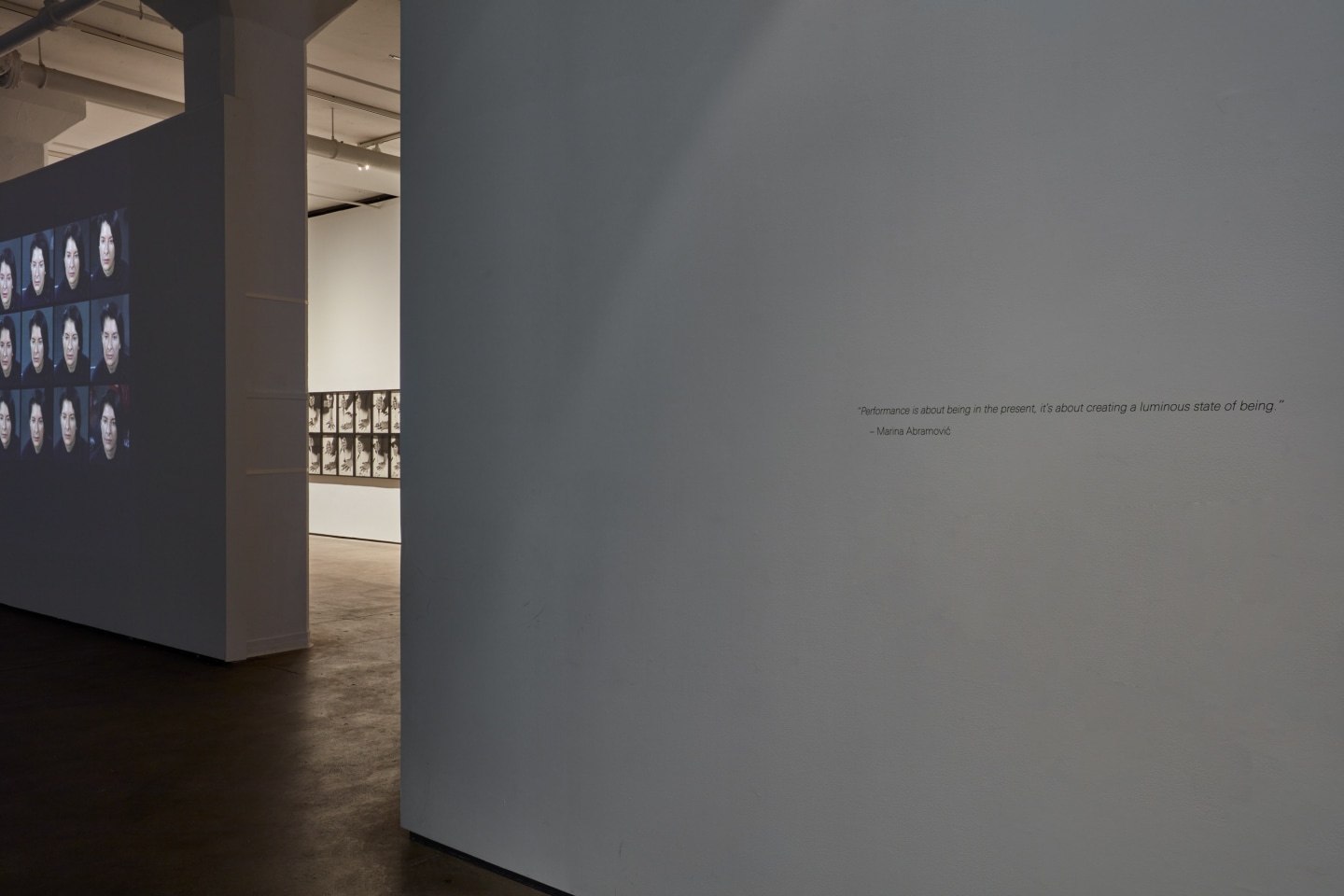 Installation view of Marina Abramović: Performative at Sean Kelly, New York, March 4 – April 16, 2022,