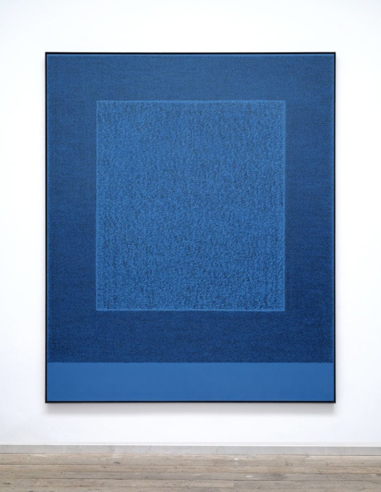 Idris Khan Underneath the willow, 2022 signed by the artist, verso oil based ink on gesso ground, aluminum panel panel: 82 11/16 x 68 1/2 x 1 3/16 inches (210 x 174 x 3 cm) framed: 83 11/16 x 69 7/16 x 2 inches (212.5 x 176.3 x 5 cm) (IK-599)