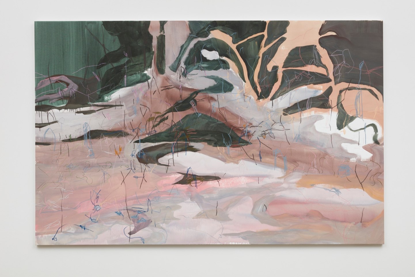 RoseMadder, 2018 casein and watercolor pencil on canvas