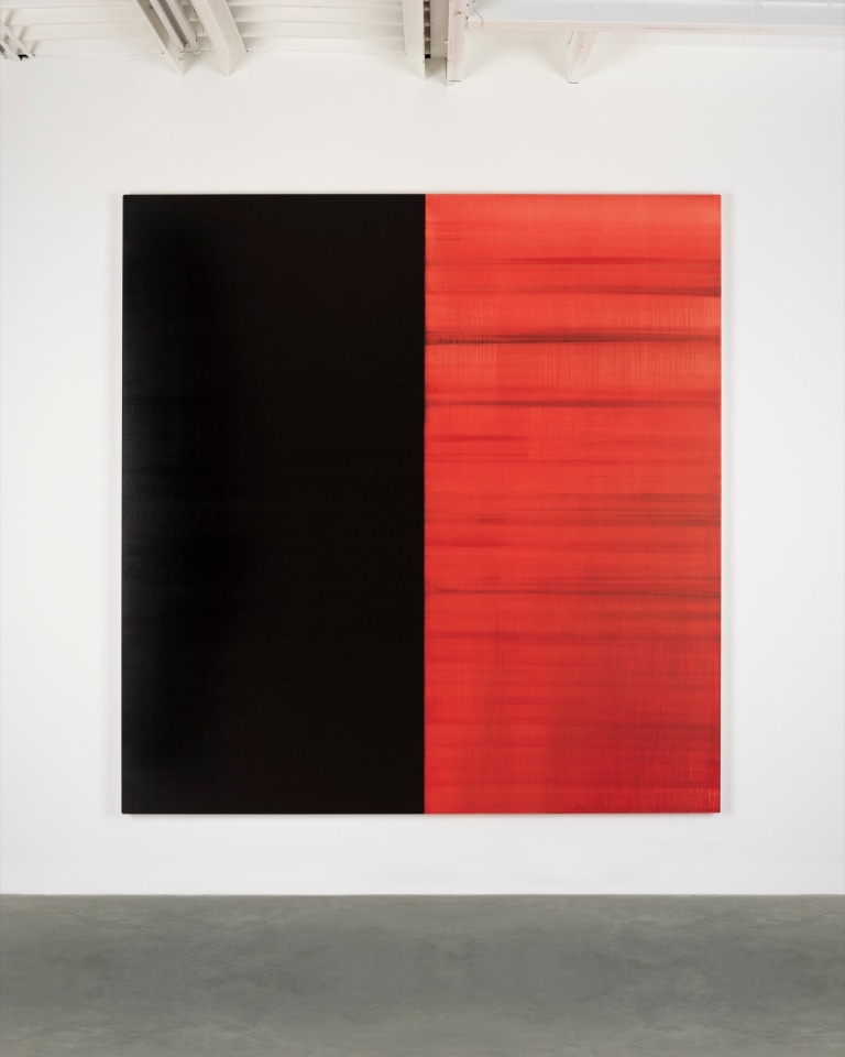 CALLUM INNES, Untitled Lamp Black / Crimson Lake, 2019