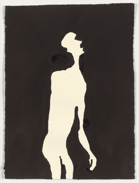 PROPRIOCEPTION III, 2002, carbon and casein on paper