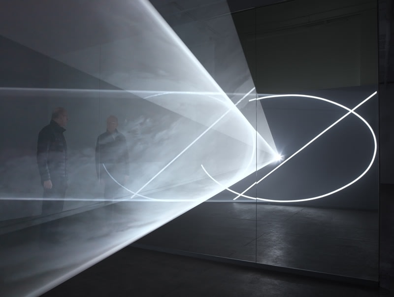 Installation view of&nbsp;Anthony McCall: Split Second&nbsp;at Sean Kelly, New York