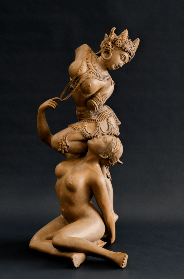 Shahzia Sikander Promiscuous Intimacies, 2020  patinated bronze 42 x 24 x 18 inches (106.7 x 61 x 45.7 cm) signed and numbered by the artist (ShS-S.20.066.3)