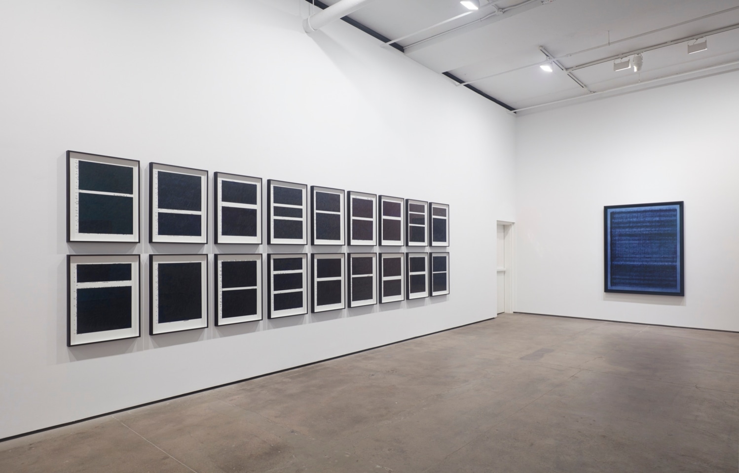 Installation view of Idris Khan: Blue Rhythms at Sean Kelly, New York