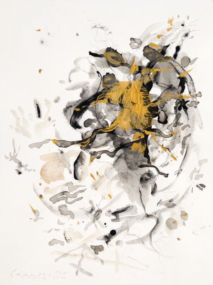 Capuzzelle V, 2012, mixed media on paper