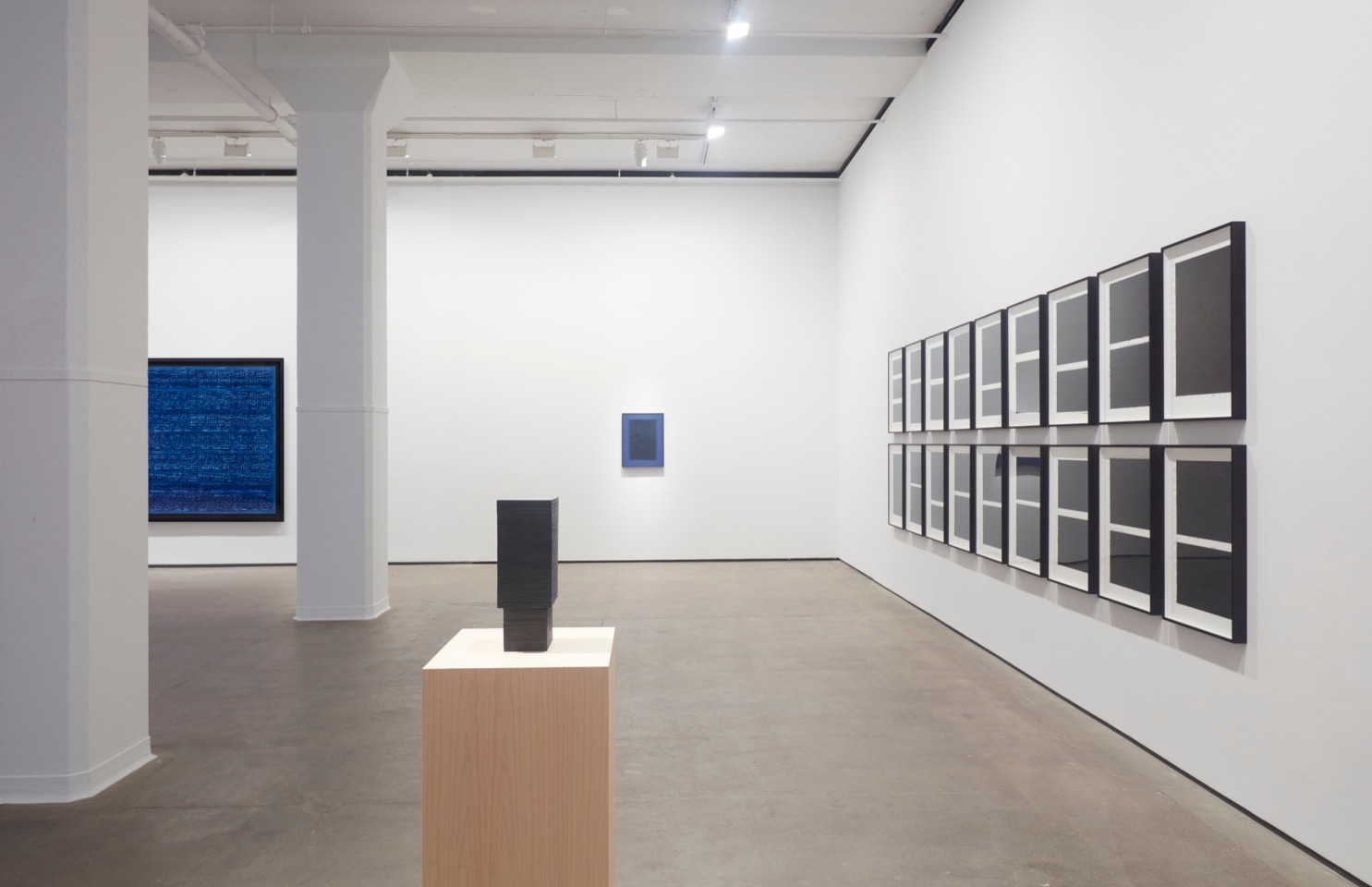 Installation view of Idris Khan: Blue Rhythms at Sean Kelly, New York