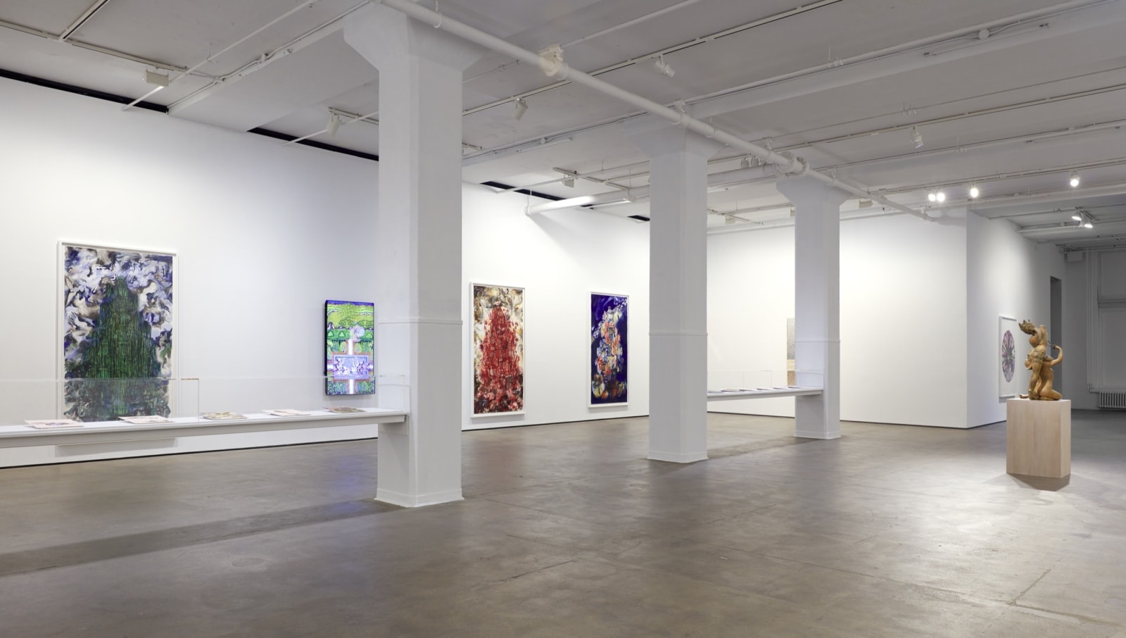 Installation view of Shahzia Sikander: Weeping Willows, Liquid Tongues at Sean Kelly, New York