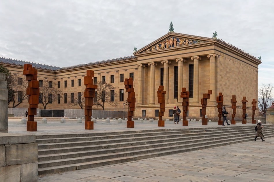 Antony Gormley: STAND, 2019&nbsp;, Installation view, Philadelphia Museum of Art, PA, USA