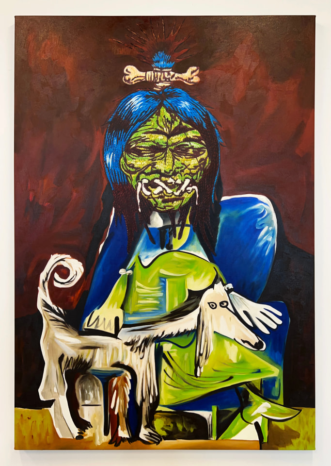Edgar Serrano, Demons Never Die, 2023., Oil on canvas. 72 x 50 inches.