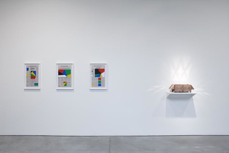 Installation view of memories of the future at Sean Kelly, New York