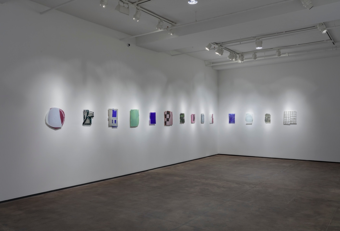Installation view of Sam Moyer: Naked as the Glass at Sean Kelly, New York