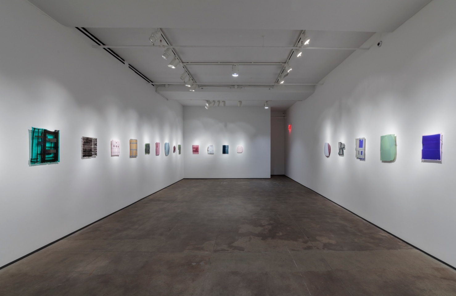 Installation view of Sam Moyer: Naked as the Glass at Sean Kelly, New York