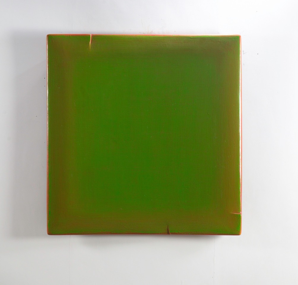 Viridescence 綠意-2, 2014, oil, lacquer, linen and wood