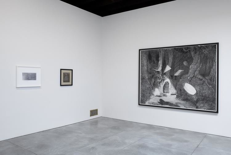 Installation view of memories of the future at Sean Kelly, New York