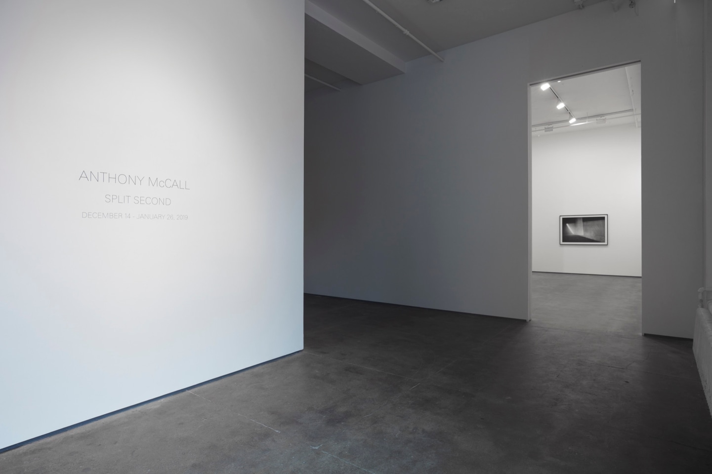 Installation view of&nbsp;Anthony McCall: Split Second&nbsp;at Sean Kelly, New York