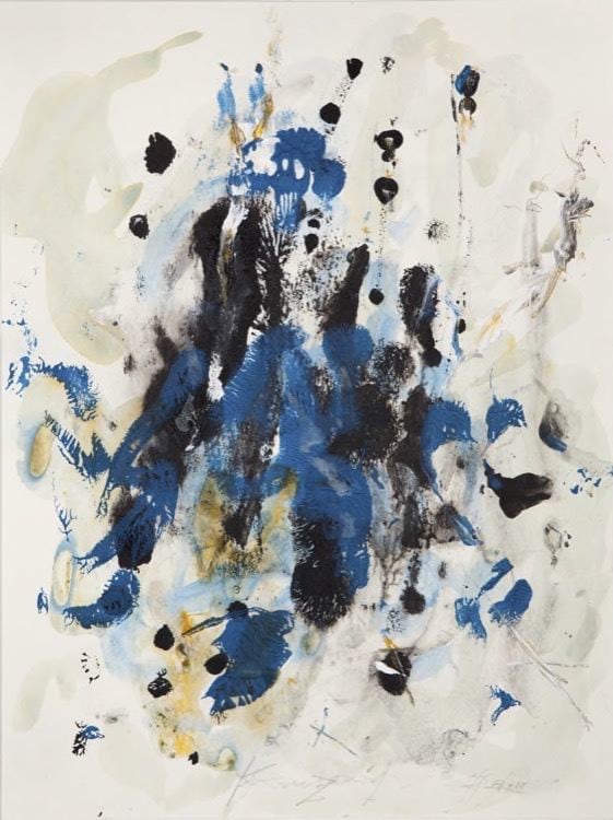 Blau Seele #5, 2015, pencil and acrylic on paper