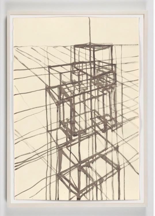 TERRITORY I, 2012, carbon and casein on paper
