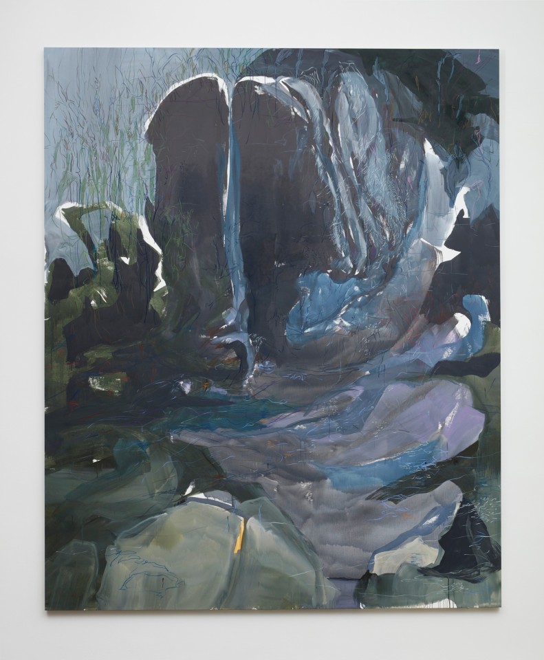 ShadowLake, 2018 casein and watercolor pencil on canvas