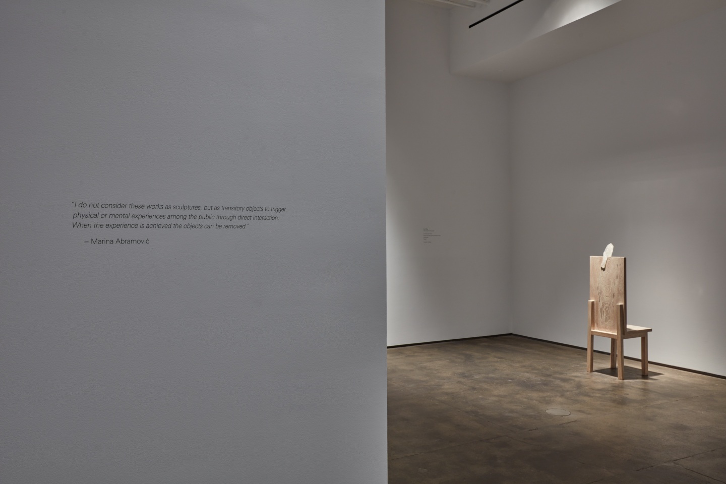 Installation view of Marina Abramović: Performative at Sean Kelly, New York, March 4 &ndash; April 16, 2022,