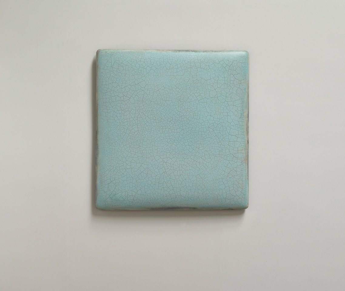 Infinity - No. 5 (Azure White) 冰裂-5, 2019, oil, lacquer, linen and wood