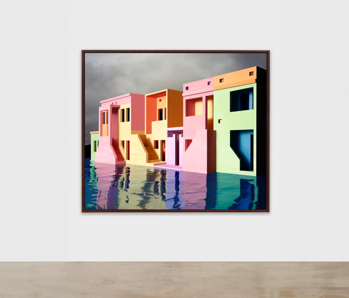 James Casebere,&nbsp;Stairs, 2023, framed UV print on Dibond, artwork: 72 x 84 3/16 inches, framed: 74 3/4 x 86 15/16 x 2 1/4 inches&nbsp;&copy; James&nbsp;Casebere Courtesy: the artist and Sean Kelly, New York/Los Angeles