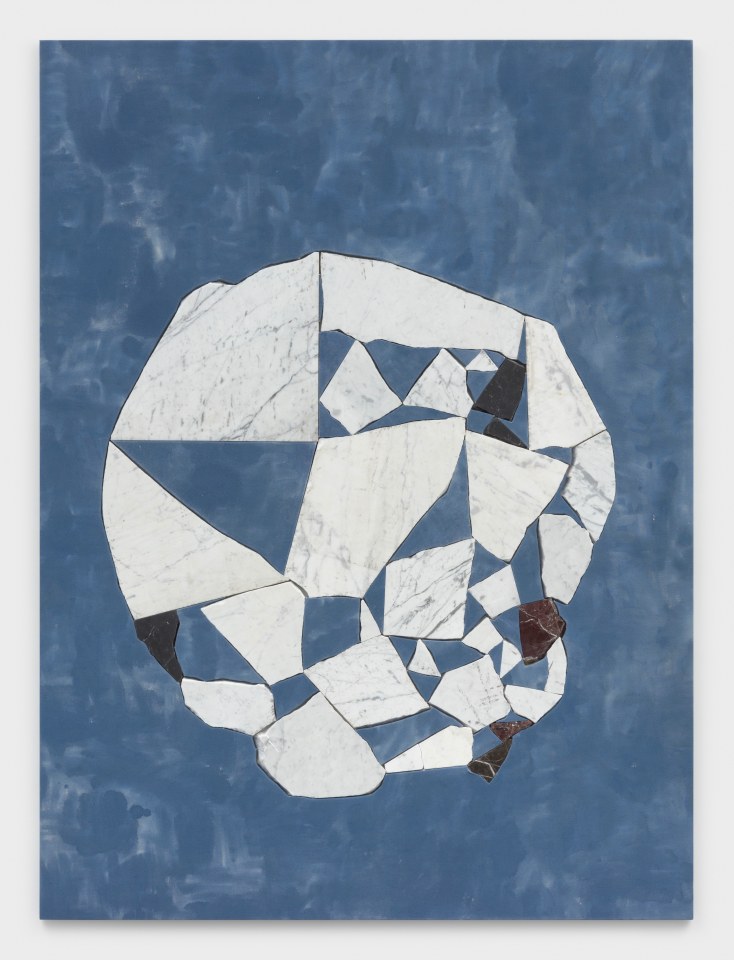 SAM MOYER, World, 2020, the work is accompanied by a signed certificate of authenticity, marble and hand painted canvas mounted to MDF, 66 x 49 x 1 1/2 inches (167.6 x 124.5 x 3.8 cm), SM-P.20.1355