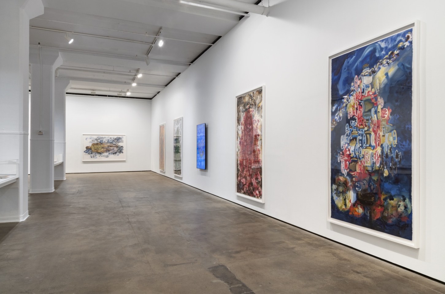 Installation view of Shahzia Sikander: Weeping Willows, Liquid Tongues at Sean Kelly, New York
