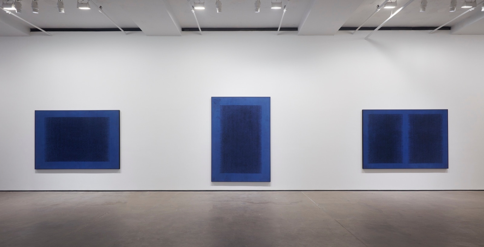 Installation view of Idris Khan: Blue Rhythms at Sean Kelly, New York