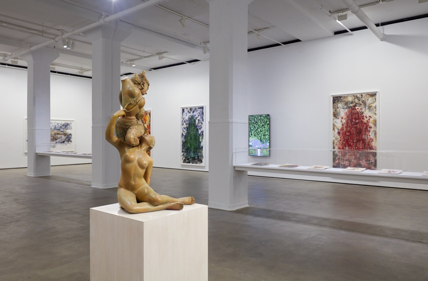 Installation view of Shahzia Sikander: Weeping Willows, Liquid Tongues at Sean Kelly, New York