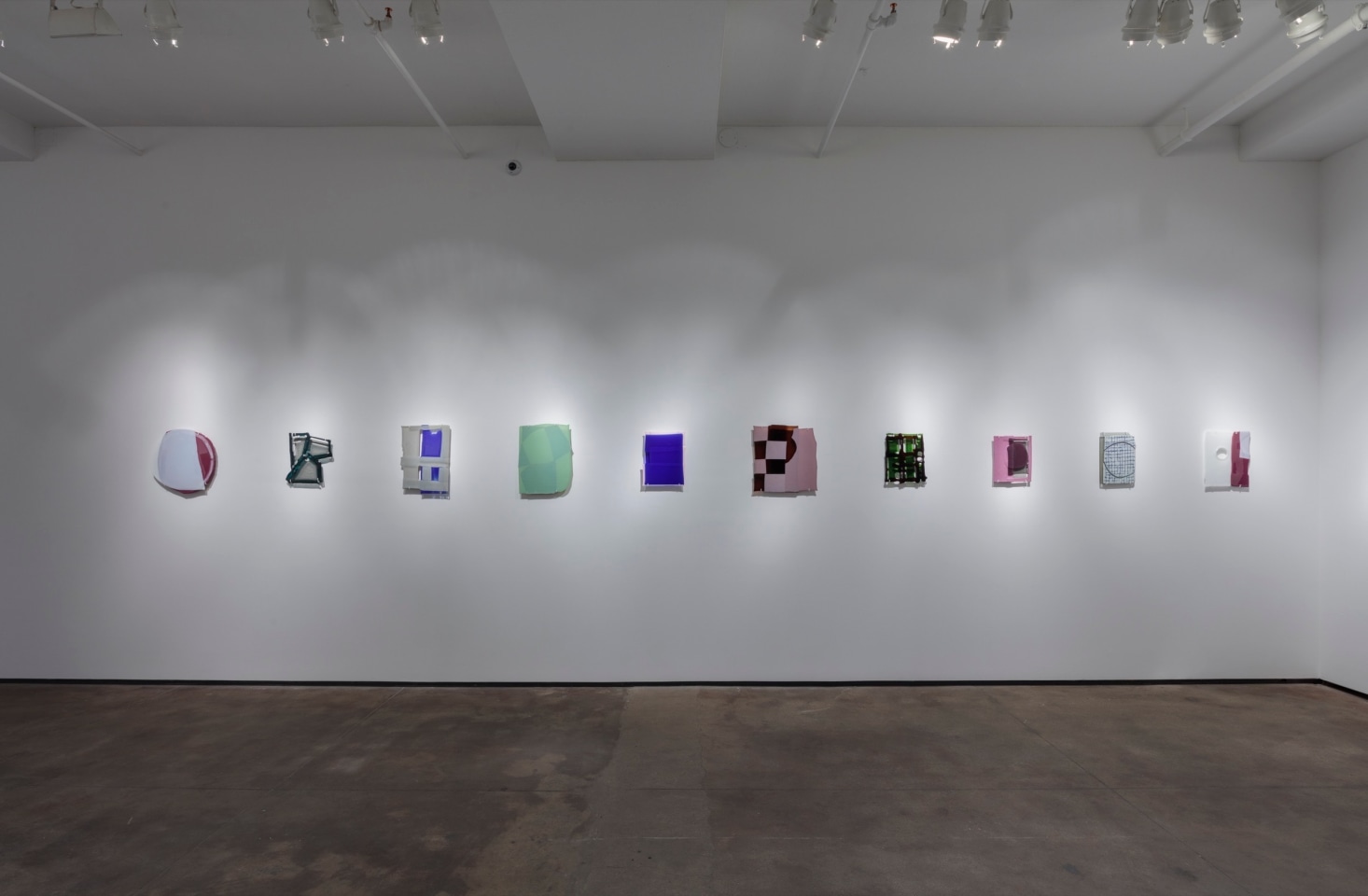 Installation view of Sam Moyer: Naked as the Glass at Sean Kelly, New York